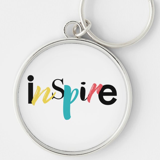 Porte-clés Typographie moderne, créative et joyeuse d'Inspire (Devant)