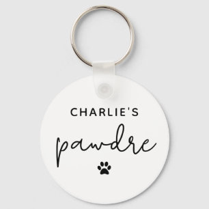 Porte-clés Typographie Pawdre personnalisée Chien papa Nouvea