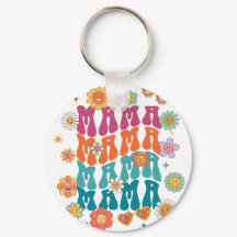 Typographie Rétro Mama Mama Fleur Visage Souriant