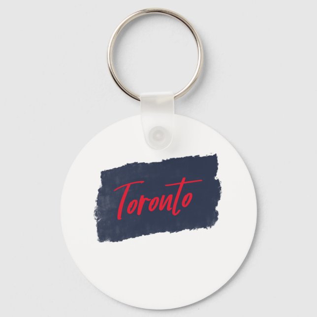 Porte-clés Typographie rouge manuscrite de Toronto (Recto)