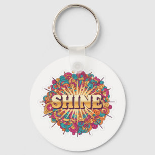 Porte-clés Typographie SHINE avec Couleurs