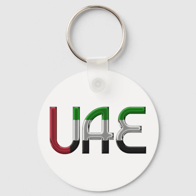 Porte-clés UAE United Arab Emirat Flag Colors Typografy (Recto)