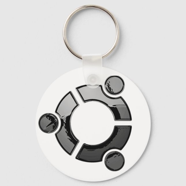 Porte-clés Ubuntu (chrome) (Recto)