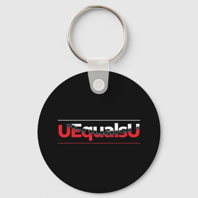 Porte-clés UEqualsU VIH Typographie indétectable Art (Recto)