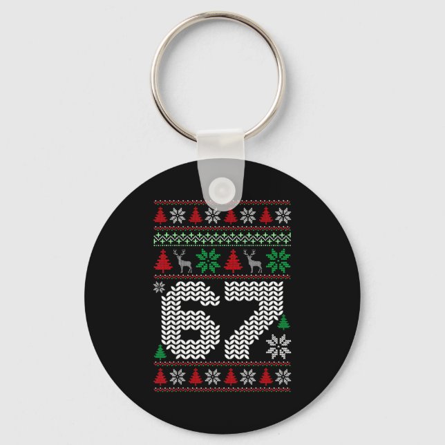 Porte-clés Ugly Christmas Sweater 67 Six Seven 6 7 Meme Funny (Recto)