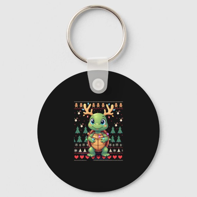 Porte-clés Ugly Xmas Sweater Style Lighting Turtle Christmas  (Recto)