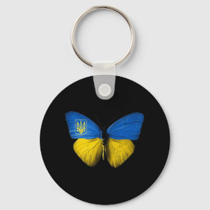 Porte-clés Ukraine Butterfly Ukraine Ukrainien Drapeau Amour 