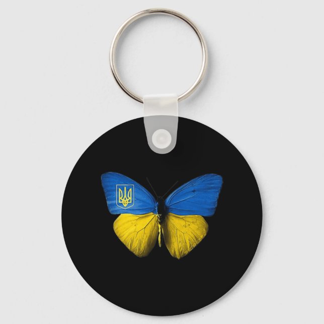 Porte-clés Ukraine Butterfly Ukraine Ukrainien Drapeau Amour  (Recto)