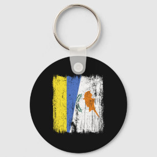 Porte-clés Ukraine Chypre Demi-drapeau Héritage ukrainien chy