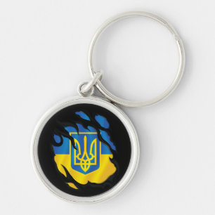 Porte-clés Ukraine déchiré le drapeau
