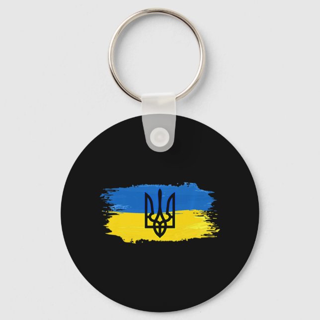 Porte-clés Ukraine Drapeau soutien Aimer Ukraine Fierté (Recto)