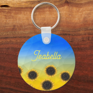 Porte-clés Ukraine geometry mesh pattern Flowers Your name