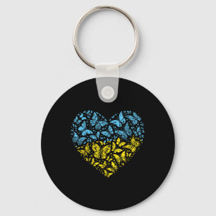 Porte-clés Ukraine Heart Butterflies Ukrainiennes Femmes Fill
