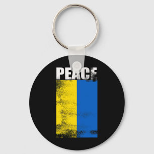 Porte-clés Ukraine Pour Hommes Drapeau Paix Debout Avec Unkra