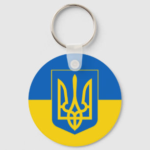 Porte-clés Ukraine Trident on Yellow and Blue Flag