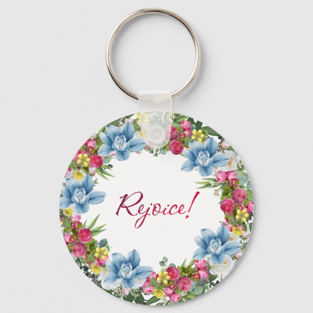 Porte-clés Ukraine Ukrainienne Fleurs de couronne Foi Espoir (Recto)