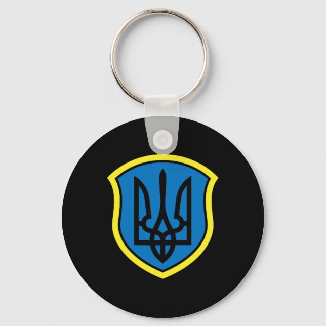 Porte-clés Ukraine Ukrainiens Ukrainien Kiev Trysub Drapeau 1 (Recto)