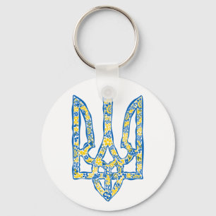 Porte-clés Ukrainian national emblem trident tryzub ethnical