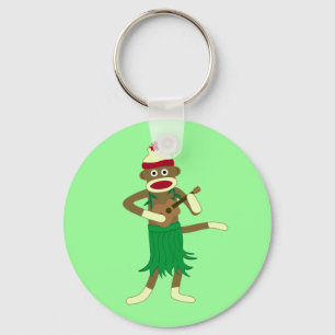 Porte-clés Ukulélé de singe de chaussette