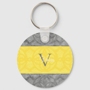Porte-clés Ultimate Grey et illuminant Monogramme Jaune