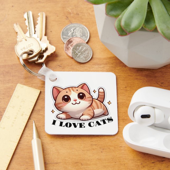 Porte-clés Ultra Cute Kitten I Love Cats (Bureau)