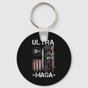 Porte-clés Ultra MAGA Gun AR - Citation drapeau patriotique a