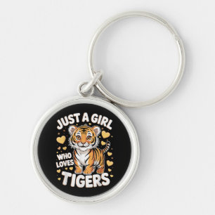 Porte-clés Un animal de tigre mignon juste une fille qui aime
