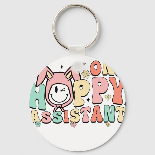 Porte-clés un assistant heureux, rétro, vintage (Recto)