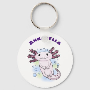 Porte-clés Un axolotl rose pâle sur les animaux de compagnie