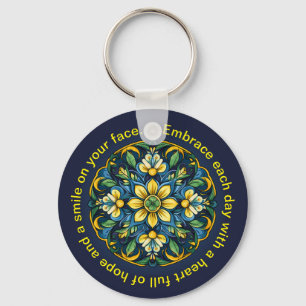 Porte-clés 💚 💙 💛 Un Azulejo Unique Élégance : Jardin de mi