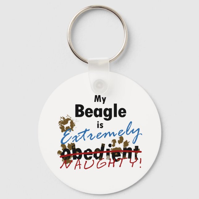 Porte-clés Un Beagle extrêmement méchant (Recto)