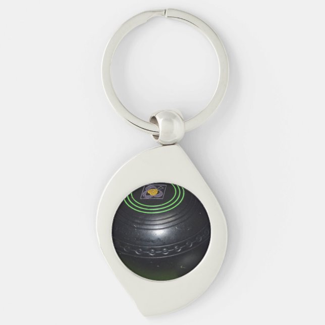 Porte-clés Un bol de pelouse noir, (Devant)