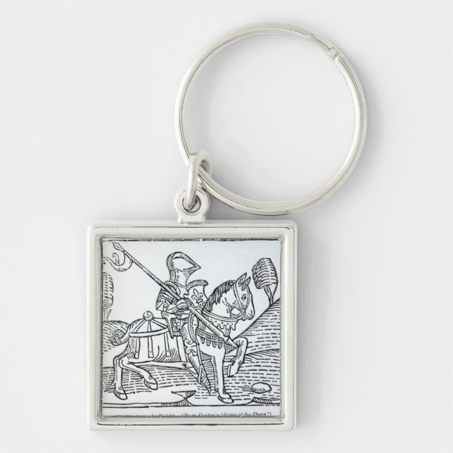 Porte-clés Un chevalier, jeu de Caxton du 'des échecs (Devant)