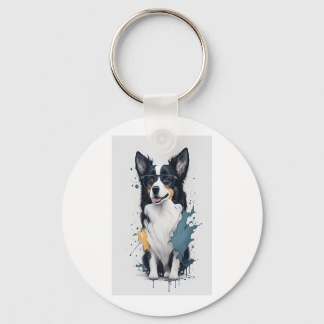 Porte-clés Un chien mignon Bordure Collie [RB#10011] (Recto)