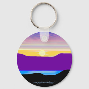 Porte-clés Un coucher du soleil peint #2