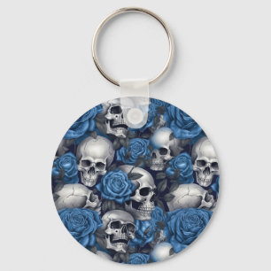 Porte-clés Un crâne et une série Rose 12
