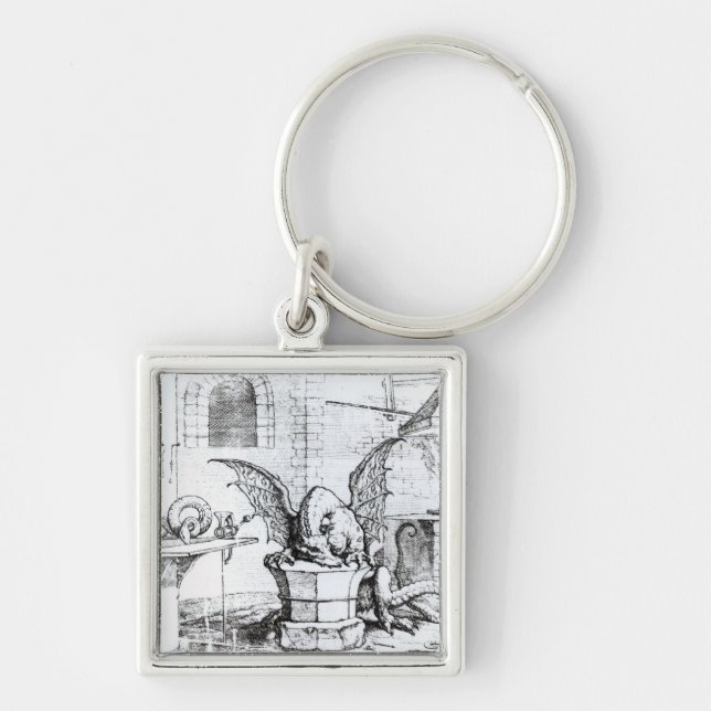 Porte-clés Un dragon dans un atelier (Devant)