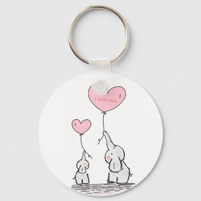 Porte-clés Un éléphant doux et tendance (Recto)