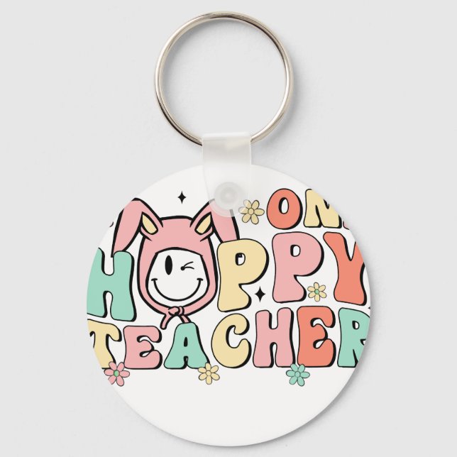 Porte-clés un enseignant heureux2, rétro, vintage (Recto)