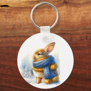 Porte-clés Un Hiver Cosy Souhaite À Un Lapin Spécial