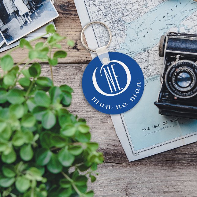 Porte-clés Un homme, un homme, un encouragement, cite bleu (Créateur téléchargé)