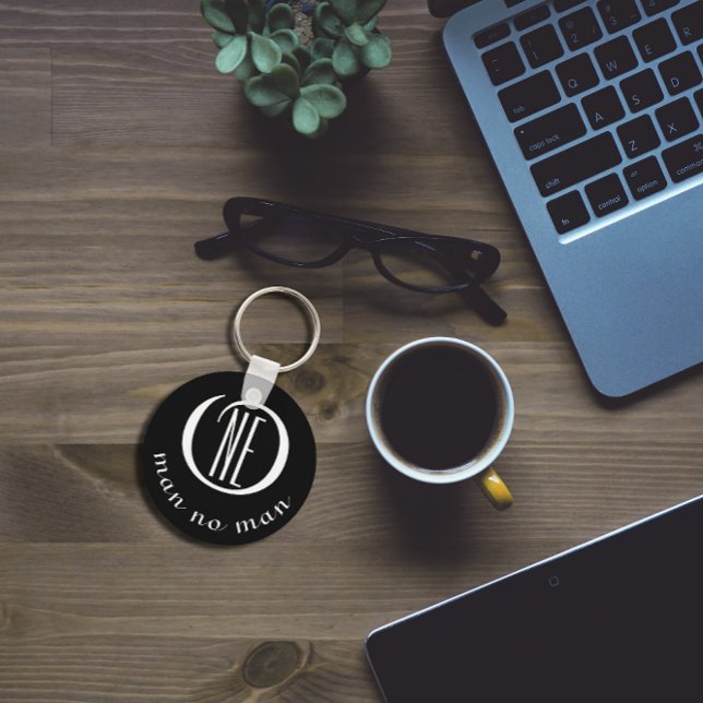 Porte-clés Un homme, un homme, un encouragement, cite noir (Créateur téléchargé)