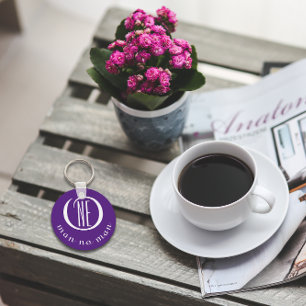 Porte-clés Un homme, un homme, un encouragement, cite violet