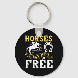 Porte-clés Un joli Cheval Equestre Noir à cheval