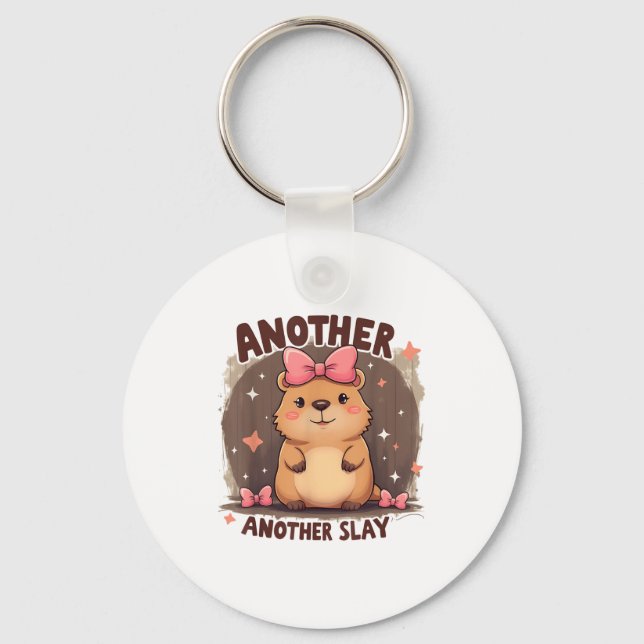 Porte-clés Un Jour De Plus Cute Capybara Lover Rose (Recto)