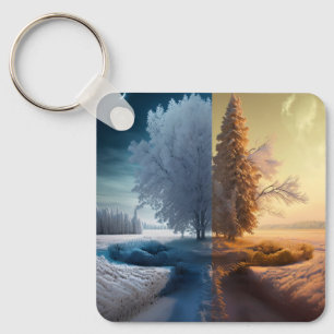 Porte-clés Un jour en hiver