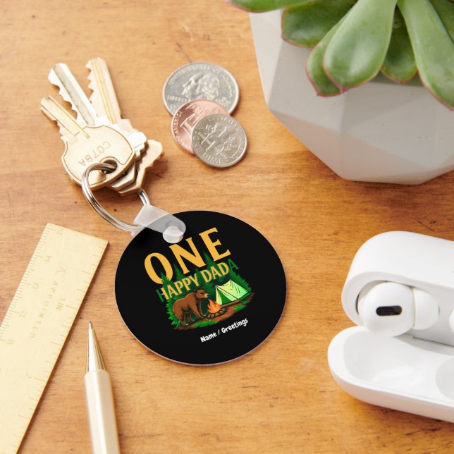 Porte-clés Un Joyeux Dada Premier Anniversaire Ours Camping F (Bureau)