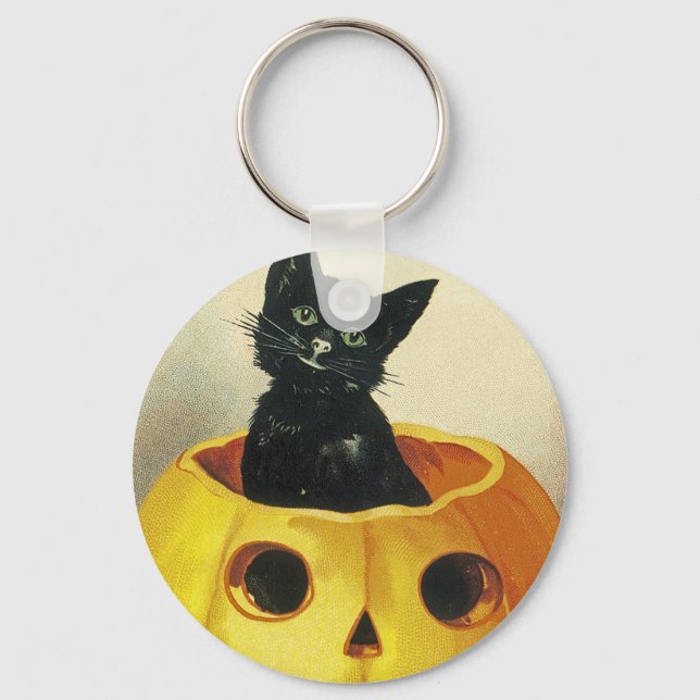 Porte-clés Un joyeux Haloween Kitten (Recto)