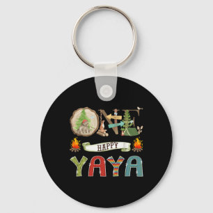 Porte-clés Un joyeux Yaya campeur ours d'anniversaire 1ère an