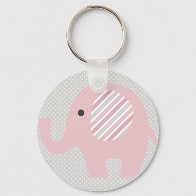 Porte-clés Un magnifique éléphant de bébé en rose (Recto)